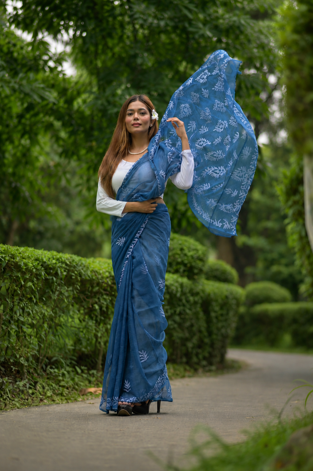 Kota Chikankari sarees - Meher - Neelufer