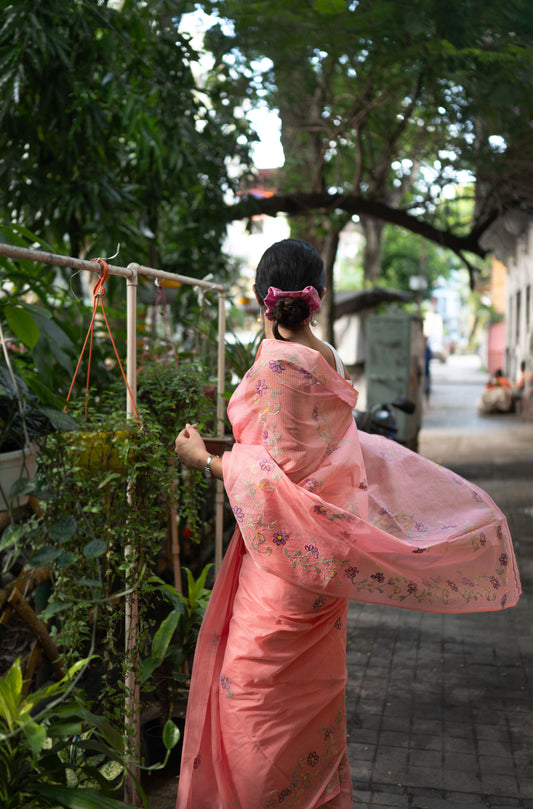 Embroidered Kota saree - Riwaayat - Pankhuri