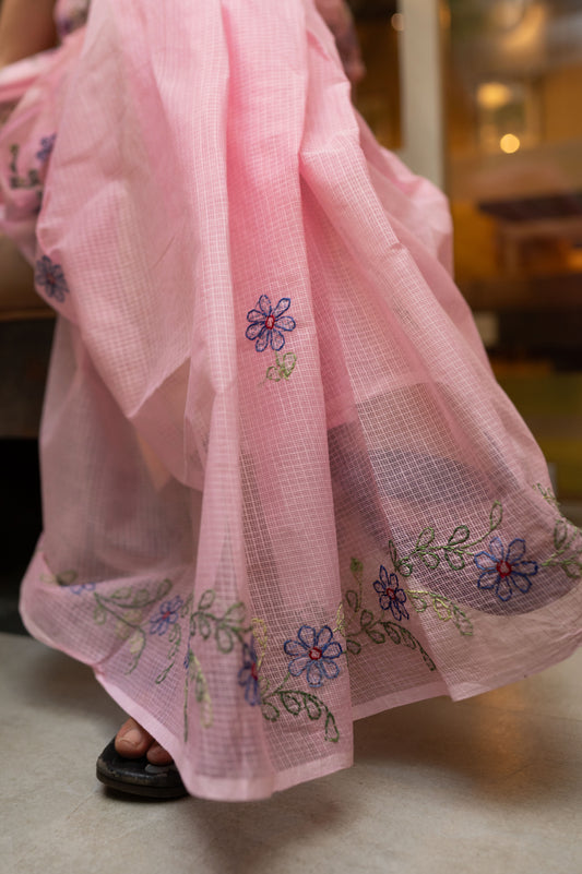 Embroidered Kota saree - Riwaayat - Guldasta