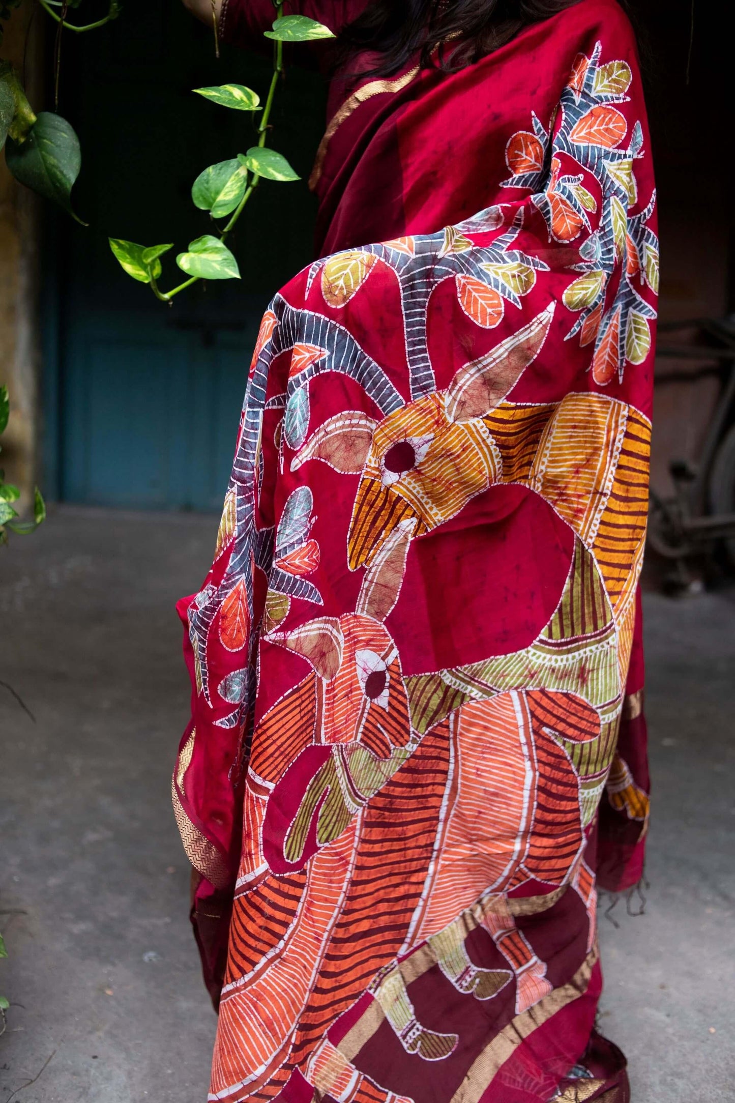 Heeranya- Narmada Batik Maheswari saree Kaisori