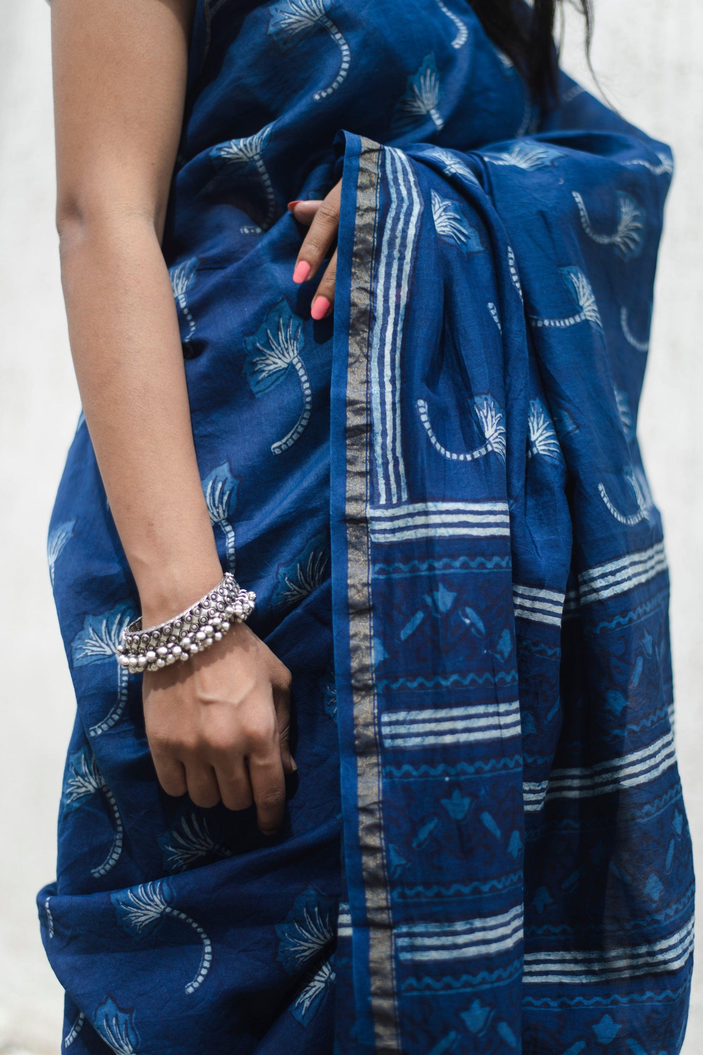 Kaisori Akola print Indigo saree Kaisori