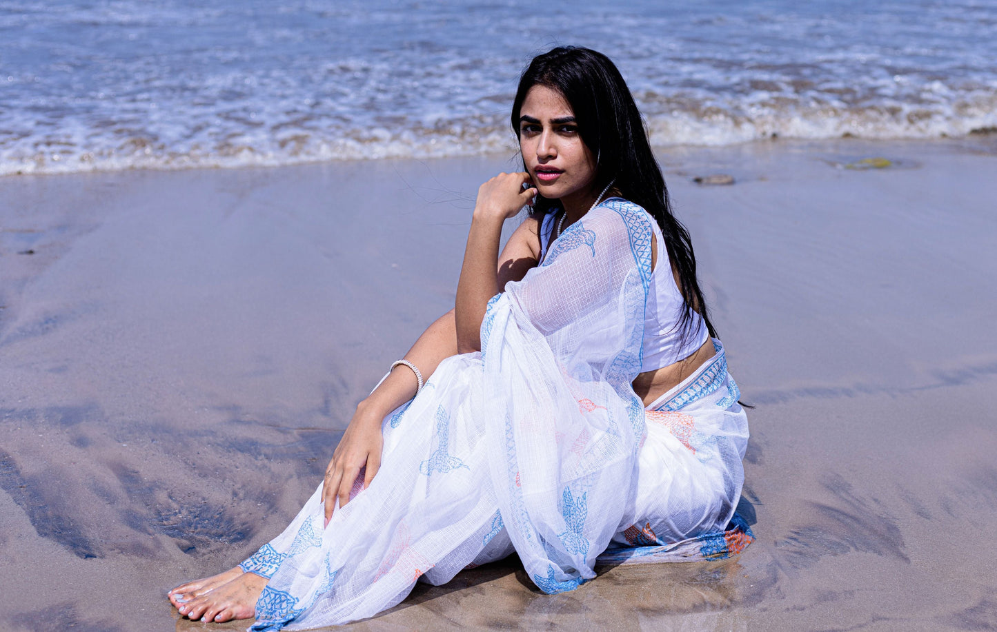 Kaisori Bagh Neelanjana Kota blockprinted silk cotton saree Kaisori