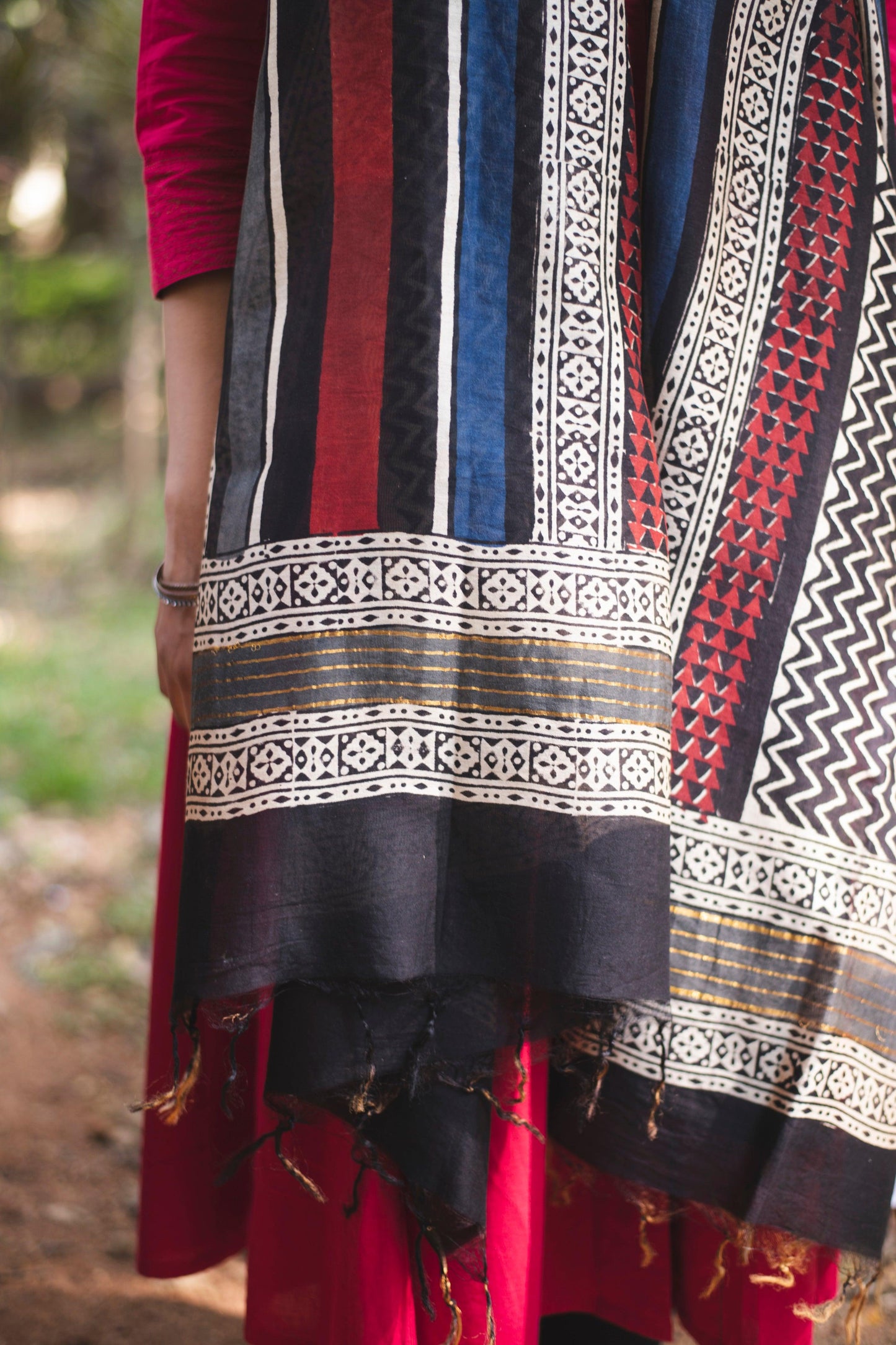 Kaisori Bagru print - Cotton dupatta Kaisori