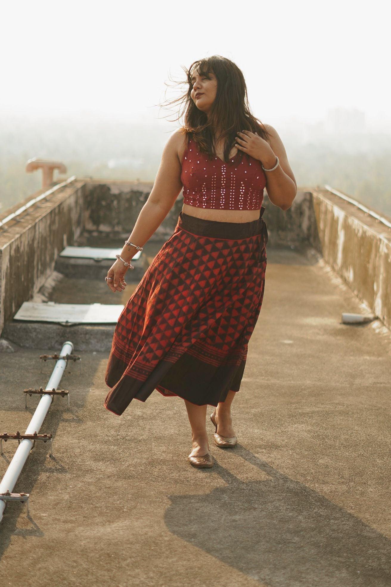 Kaisori Dabu Skirt - Triad Red and black Kaisori