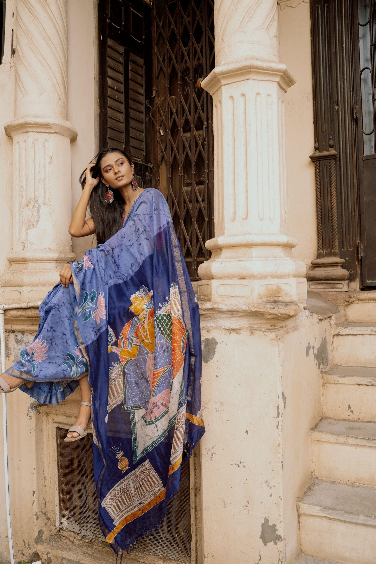 Ragini Rang Rasiya - Narmada Batik Maheswari saree Kaisori