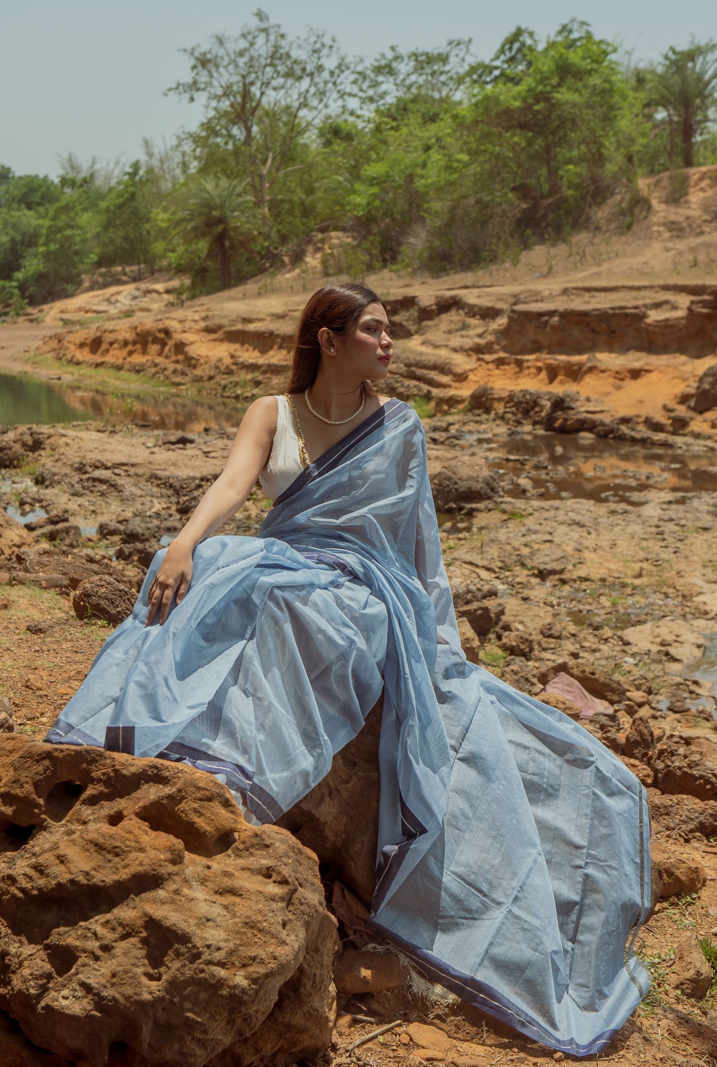 Utsav silk cotton saree - Akash Kaisori