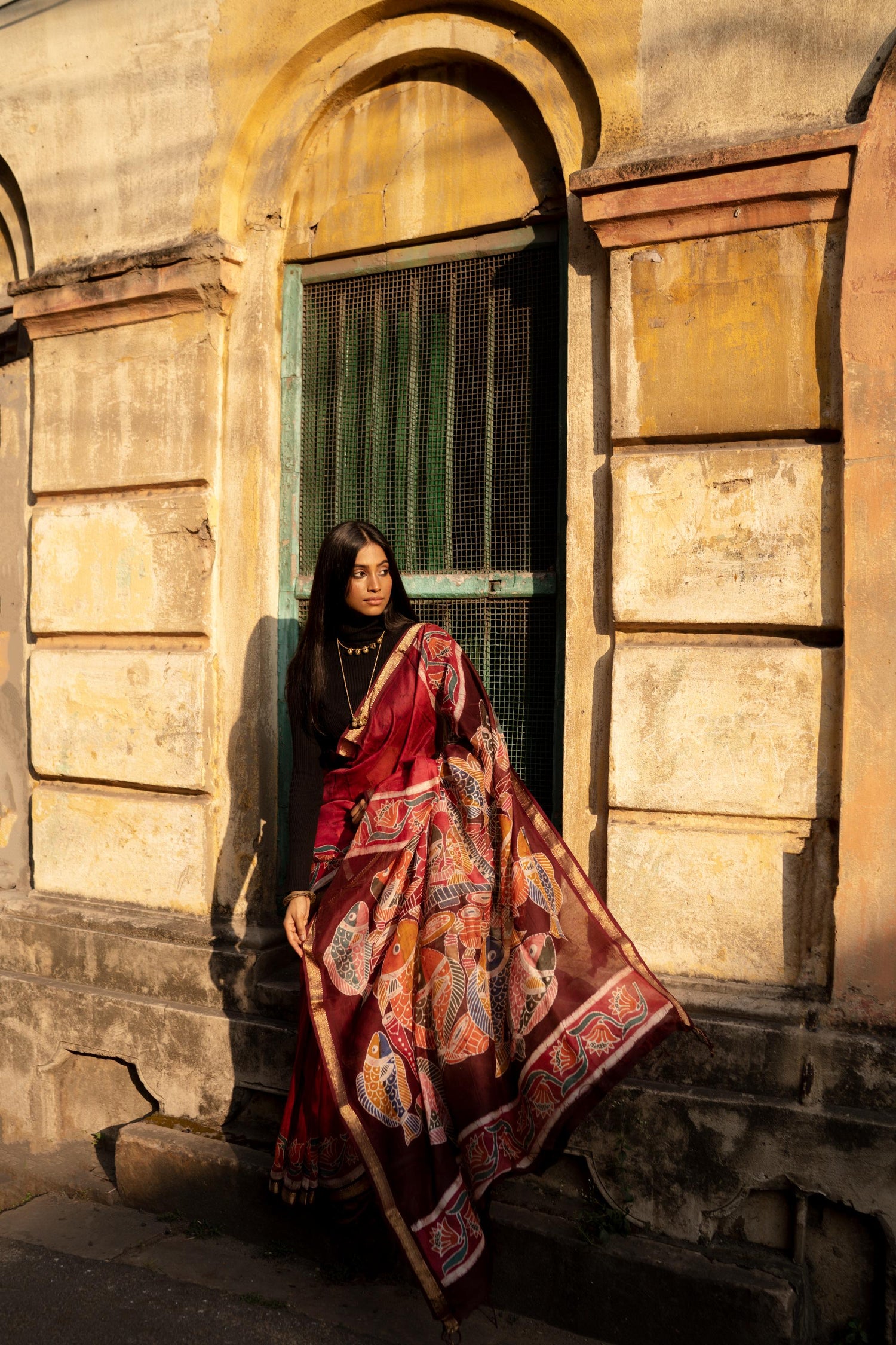 Narmada -Batik Maheshwari saree