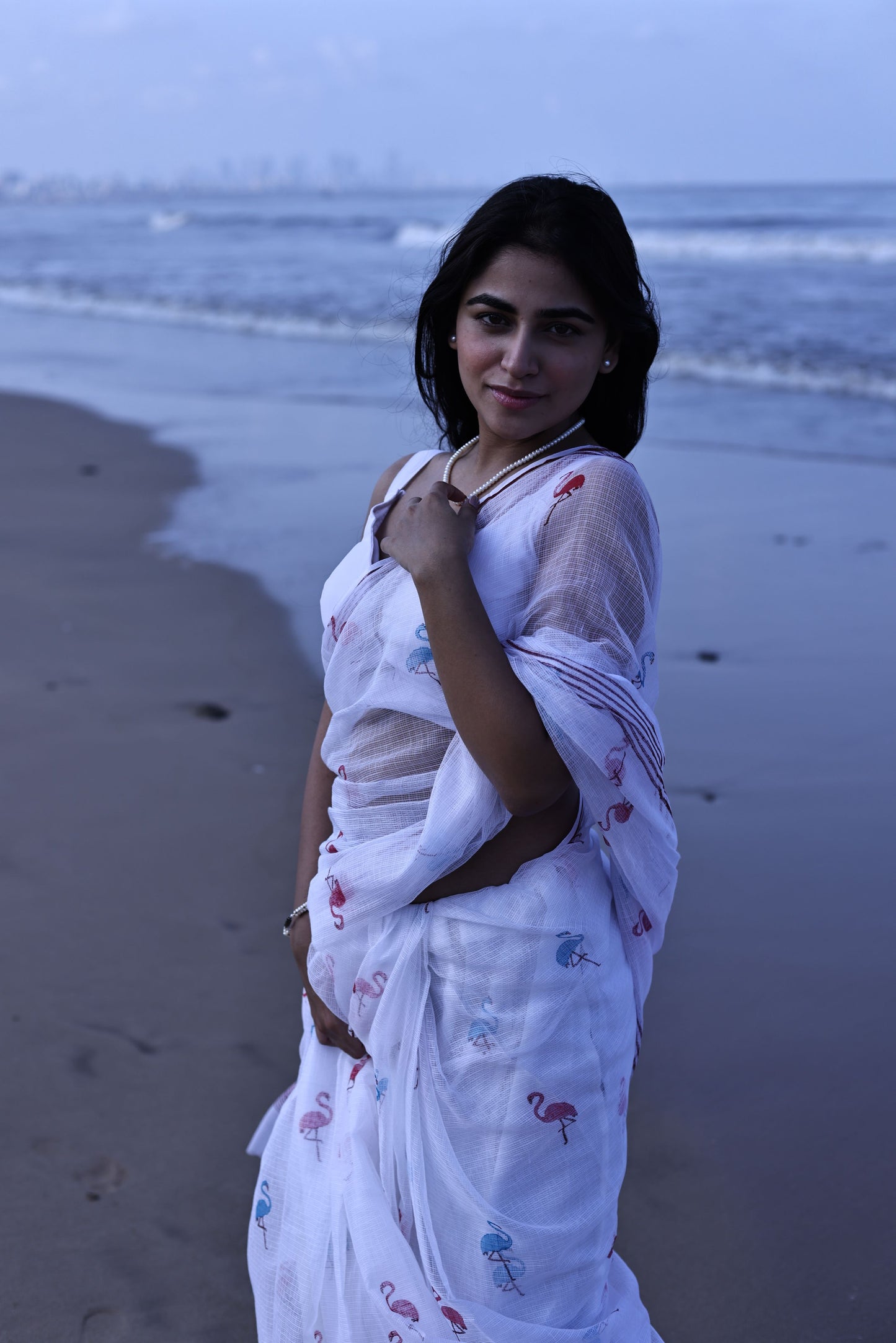 Kaisori Bagh Flamingo Kota blockprinted silk cotton saree