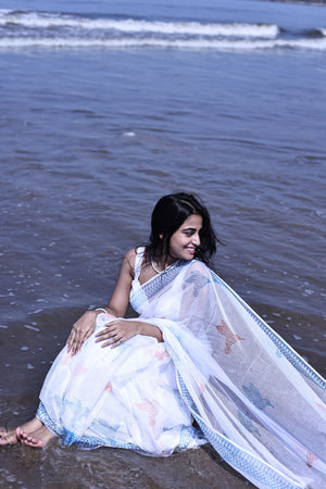 Kaisori Bagh Guncha Kota blockprinted silk cotton saree