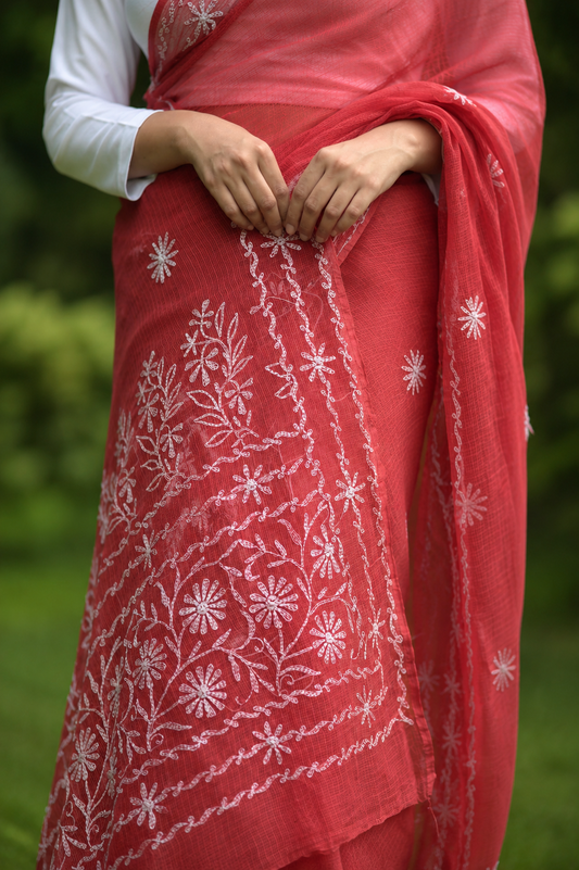 Kota Chikankari sarees - Meher - Guncha