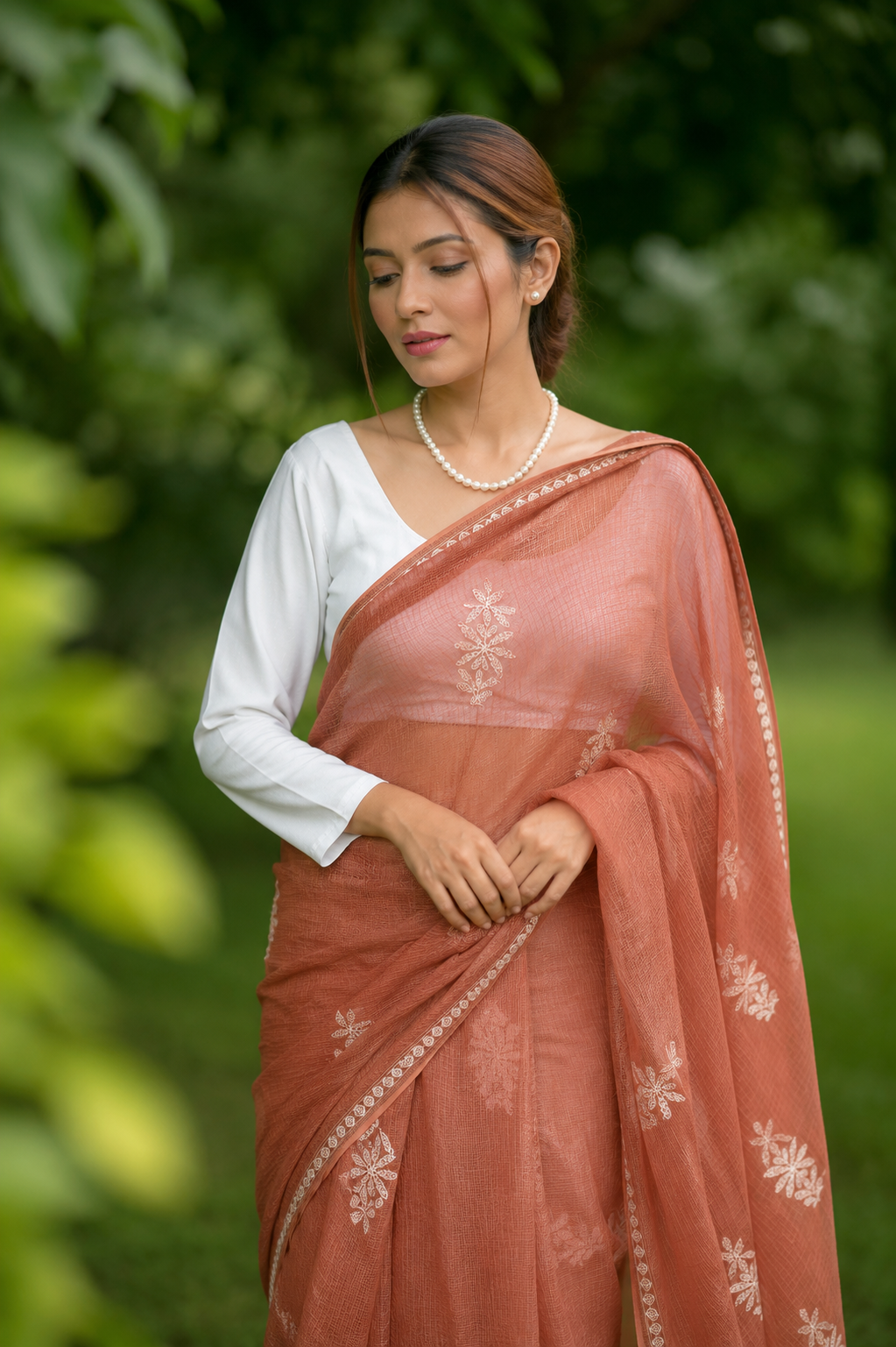Kota Chikankari sarees - Meher - Gulnaar