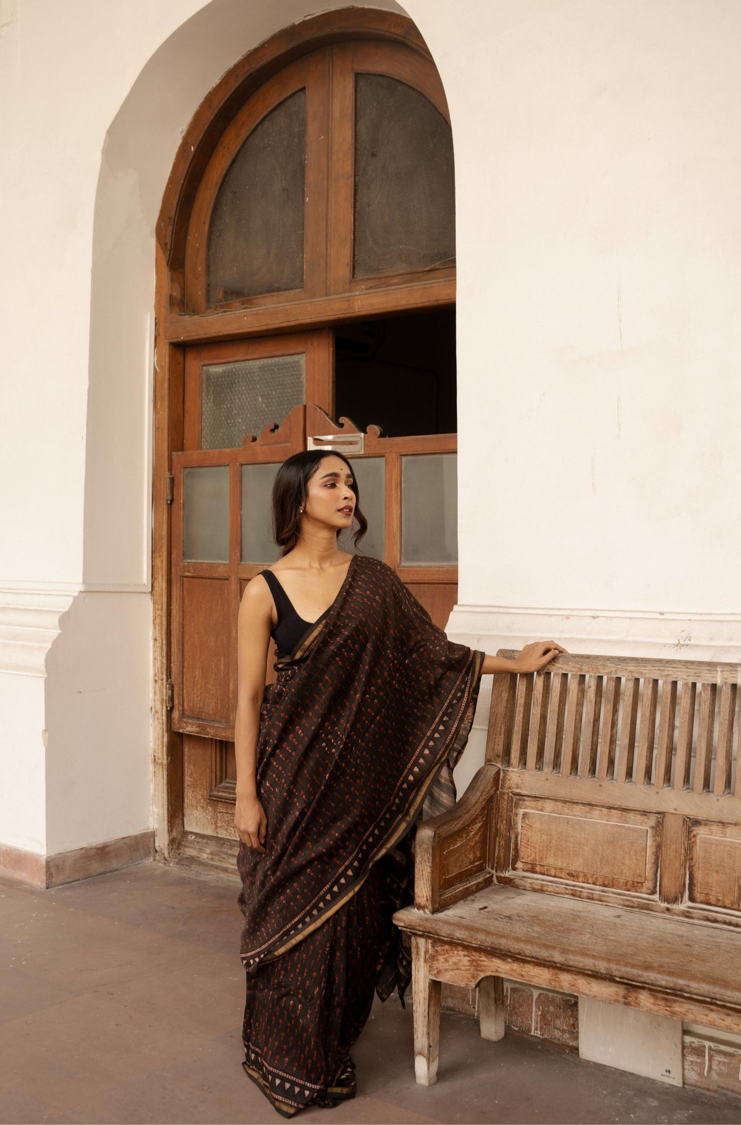 Natural dyed Dabu sarees - Malhar - Kashish