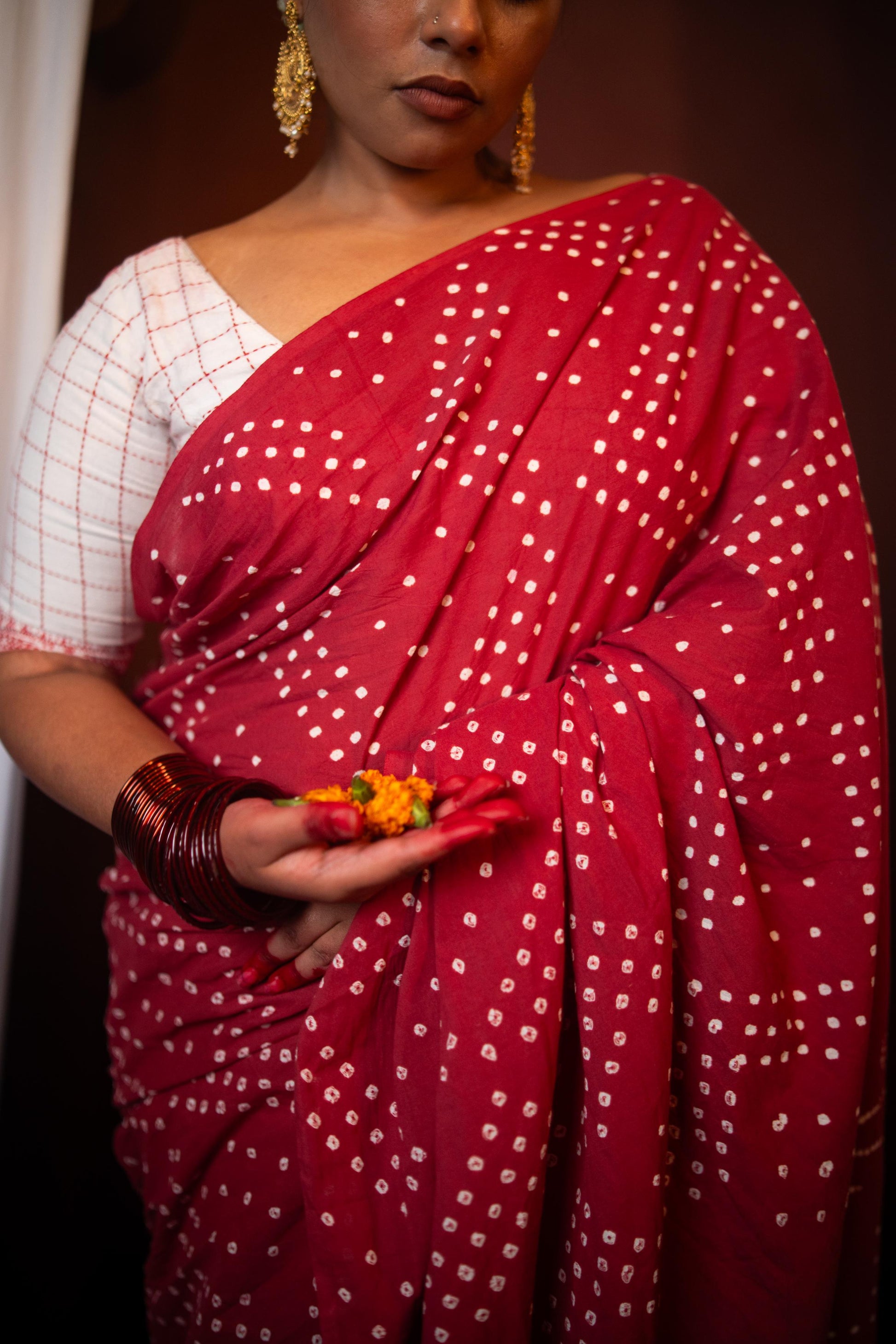 tchi_Bandhani_magenta_cotton_saree_005