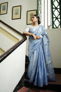 Sitara - Tissue Zari Blue Onjona  saree