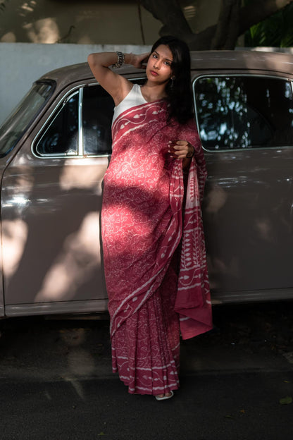 AZO FREE GULAL COTTON SAREE 004