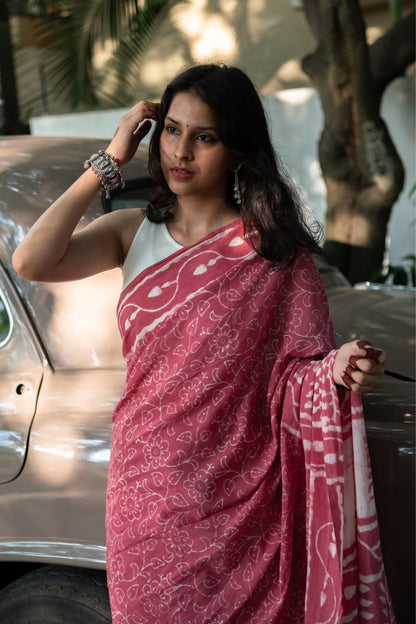 AZO FREE GULAL COTTON SAREE 006