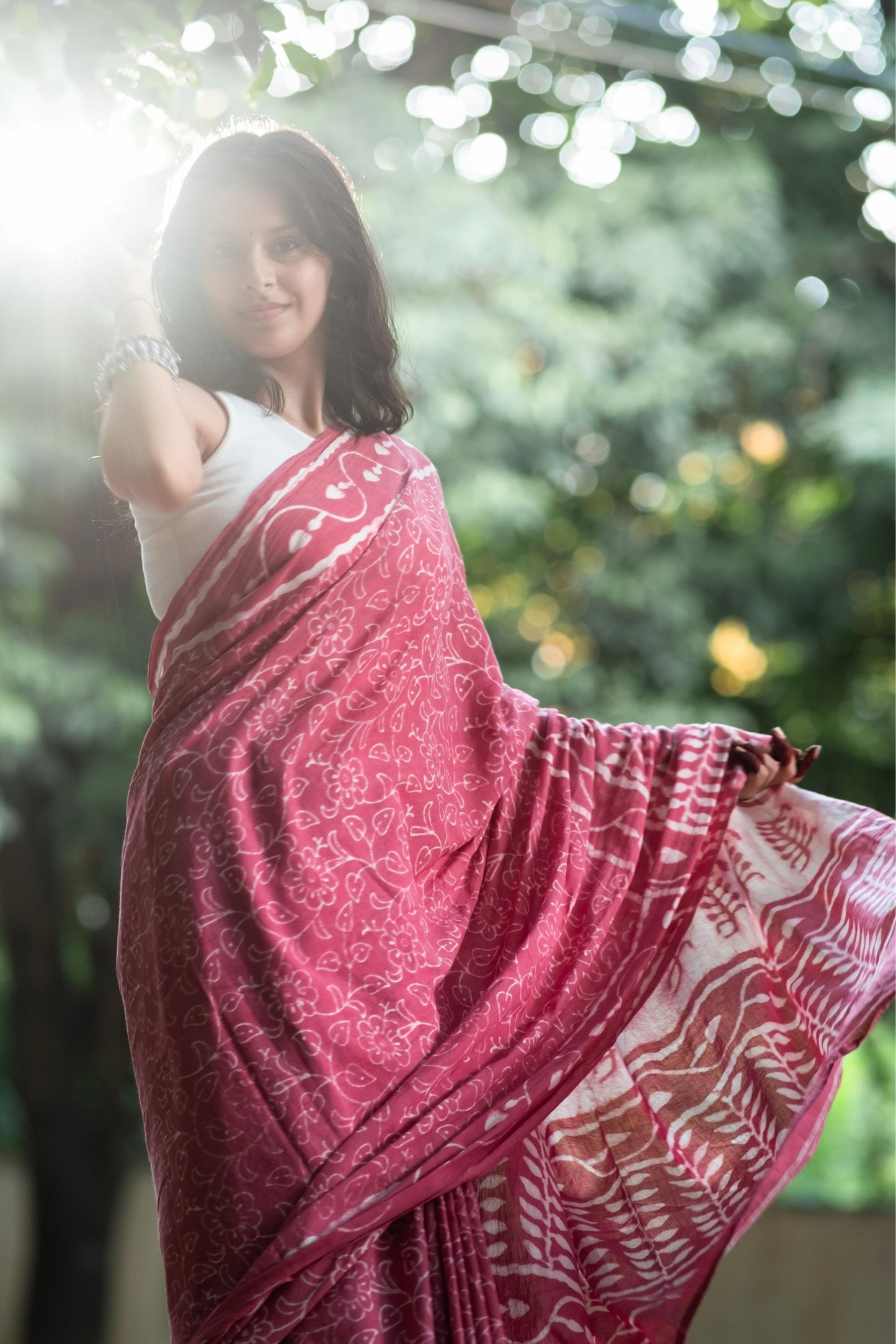 AZO FREE GULAL COTTON SAREE 009