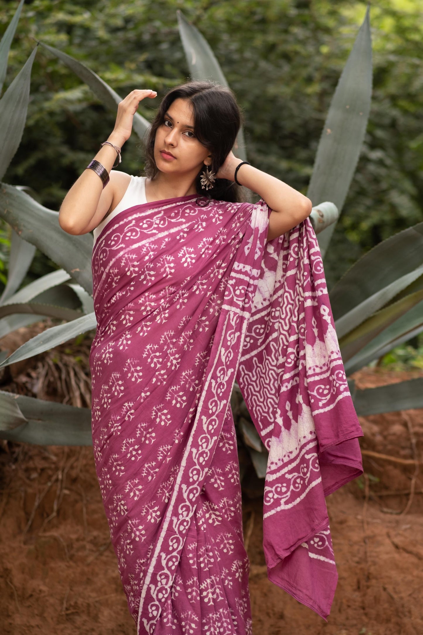 AZO FREE GULAL COTTON SAREE 014