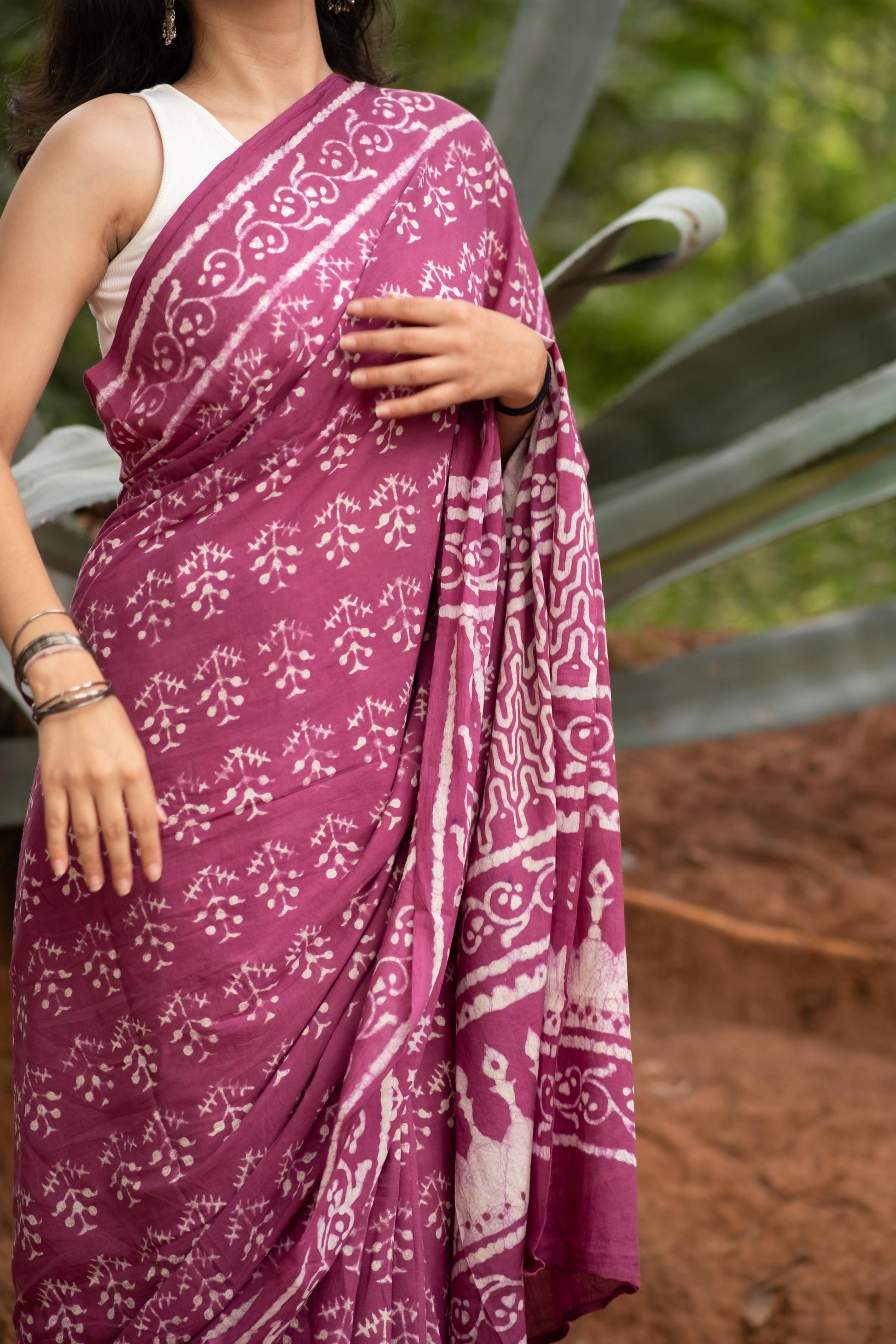 AZO FREE GULAL COTTON SAREE 017