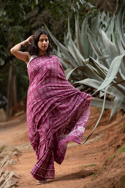 AZO FREE GULAL COTTON SAREE 019