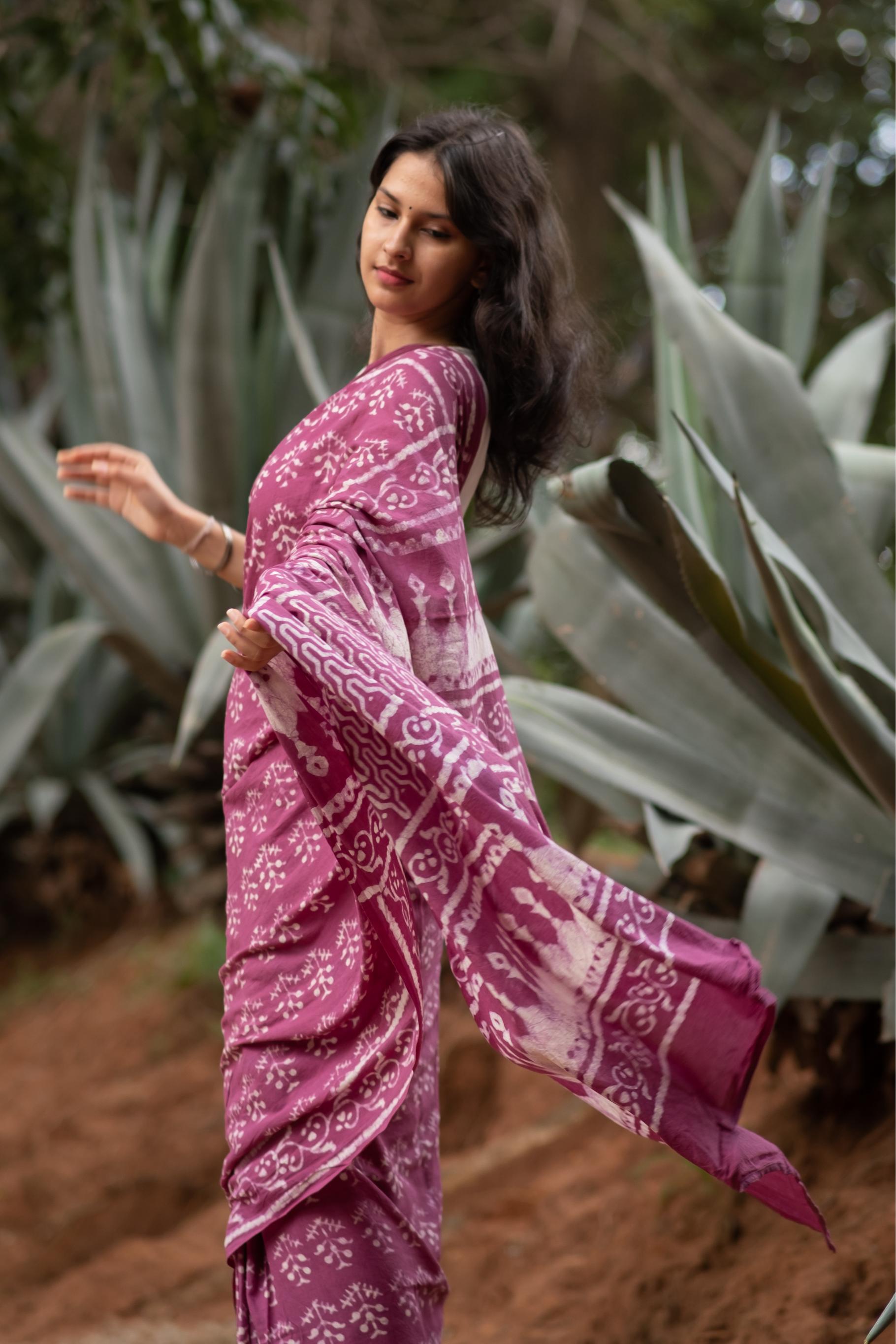 AZO FREE GULAL COTTON SAREE 020