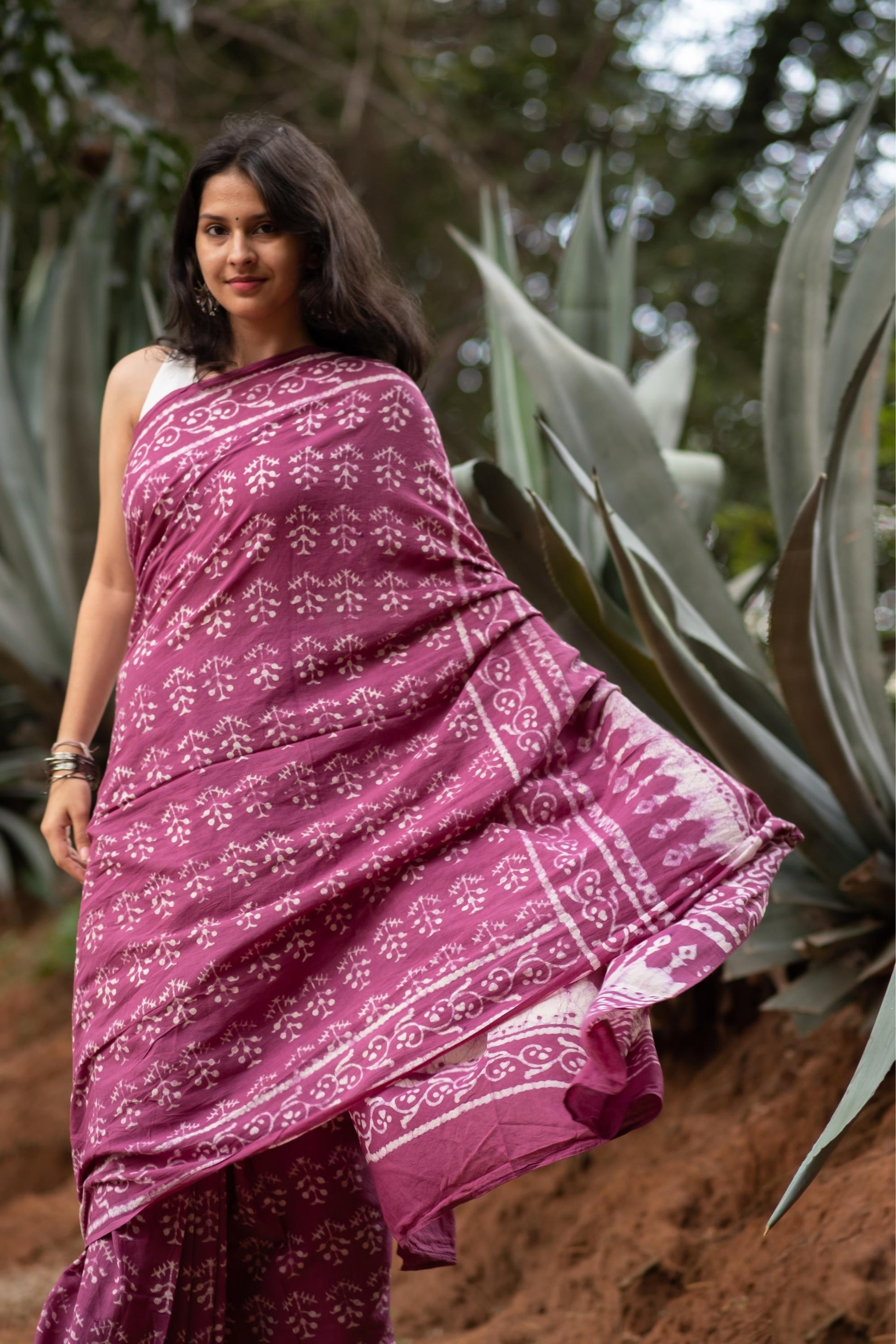 AZO FREE GULAL COTTON SAREE 021