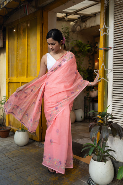 Embroidered Kota saree - Riwaayat - Pankhuri