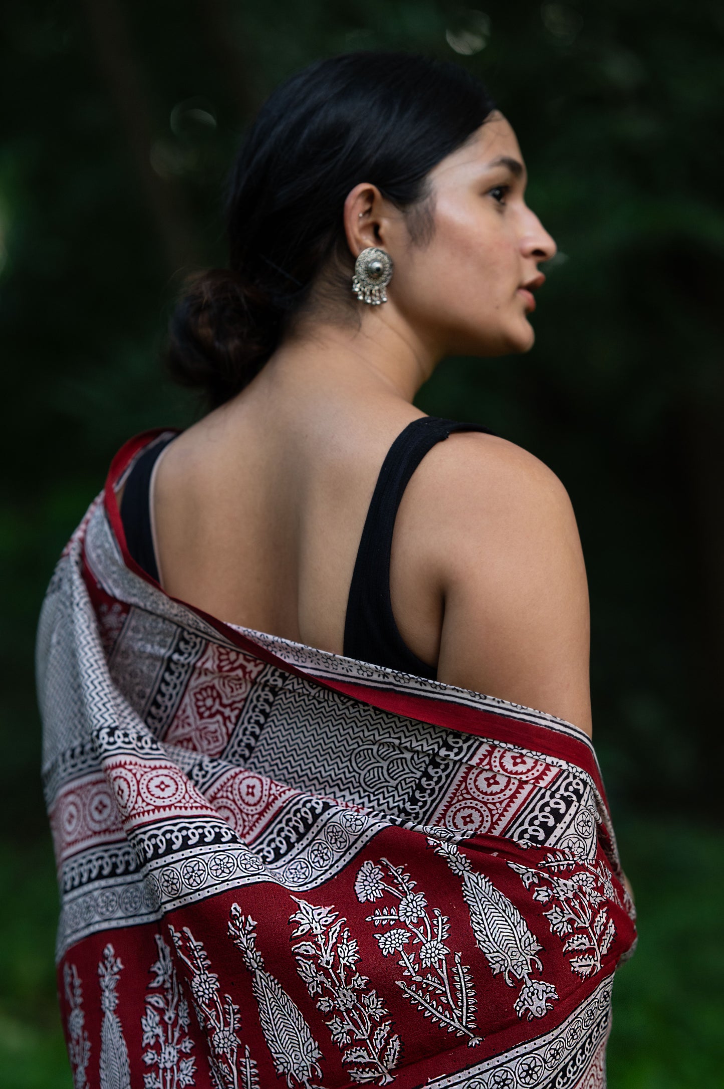 Natural dyed Bagh print sarees - Chitara - Leela