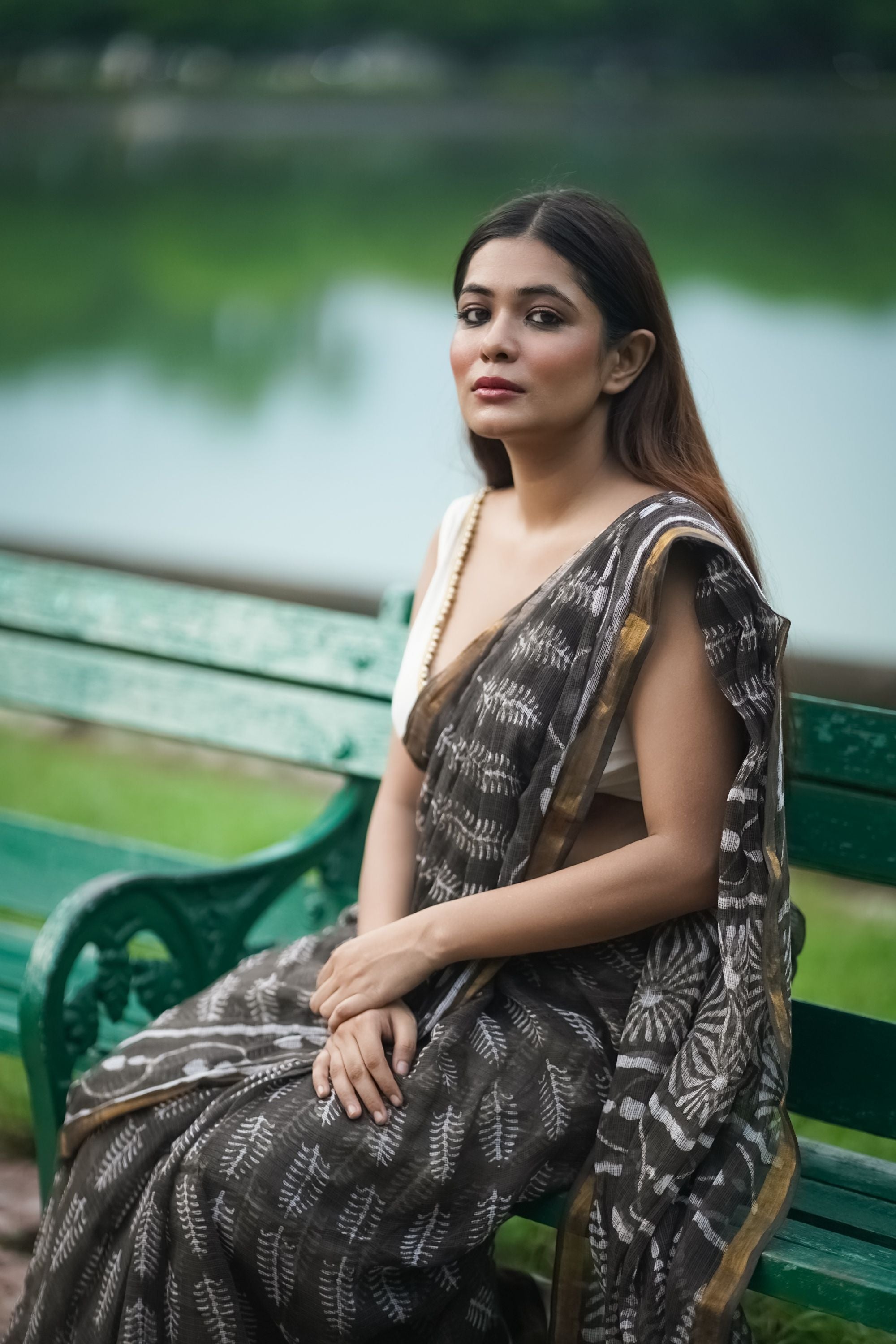 KaisorI Malhar Kashish Kota blockprinted cotton silk saree Kaisori