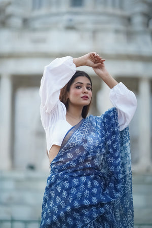 KaisorI Malhar Seher Kota blockprinted cotton silk saree Kaisori