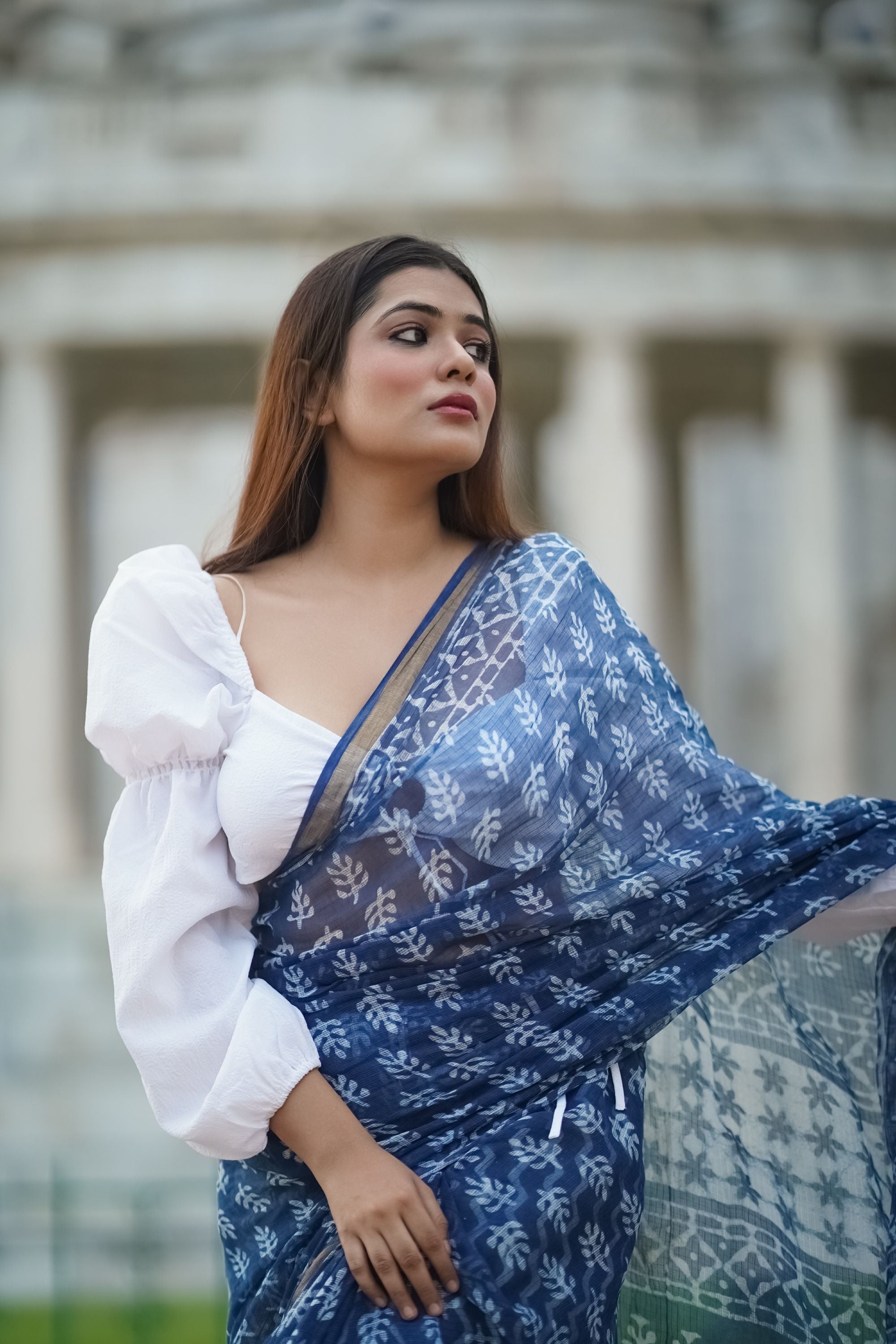 KaisorI Malhar Seher Kota blockprinted cotton silk saree Kaisori
