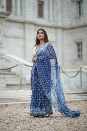 KaisorI Malhar Sejal Kota blockprinted cotton silk saree Kaisori