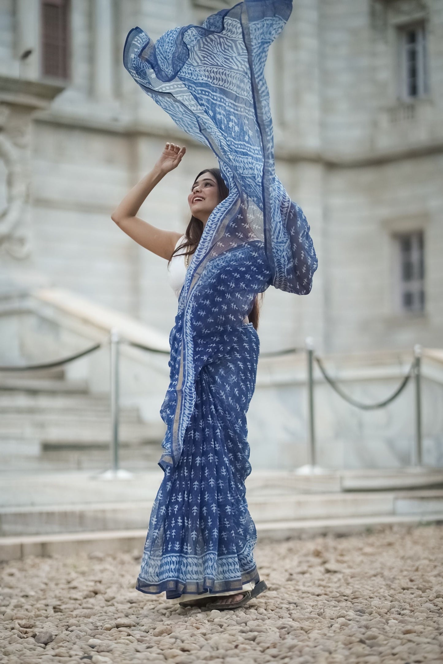 KaisorI Malhar Sejal Kota blockprinted cotton silk saree Kaisori