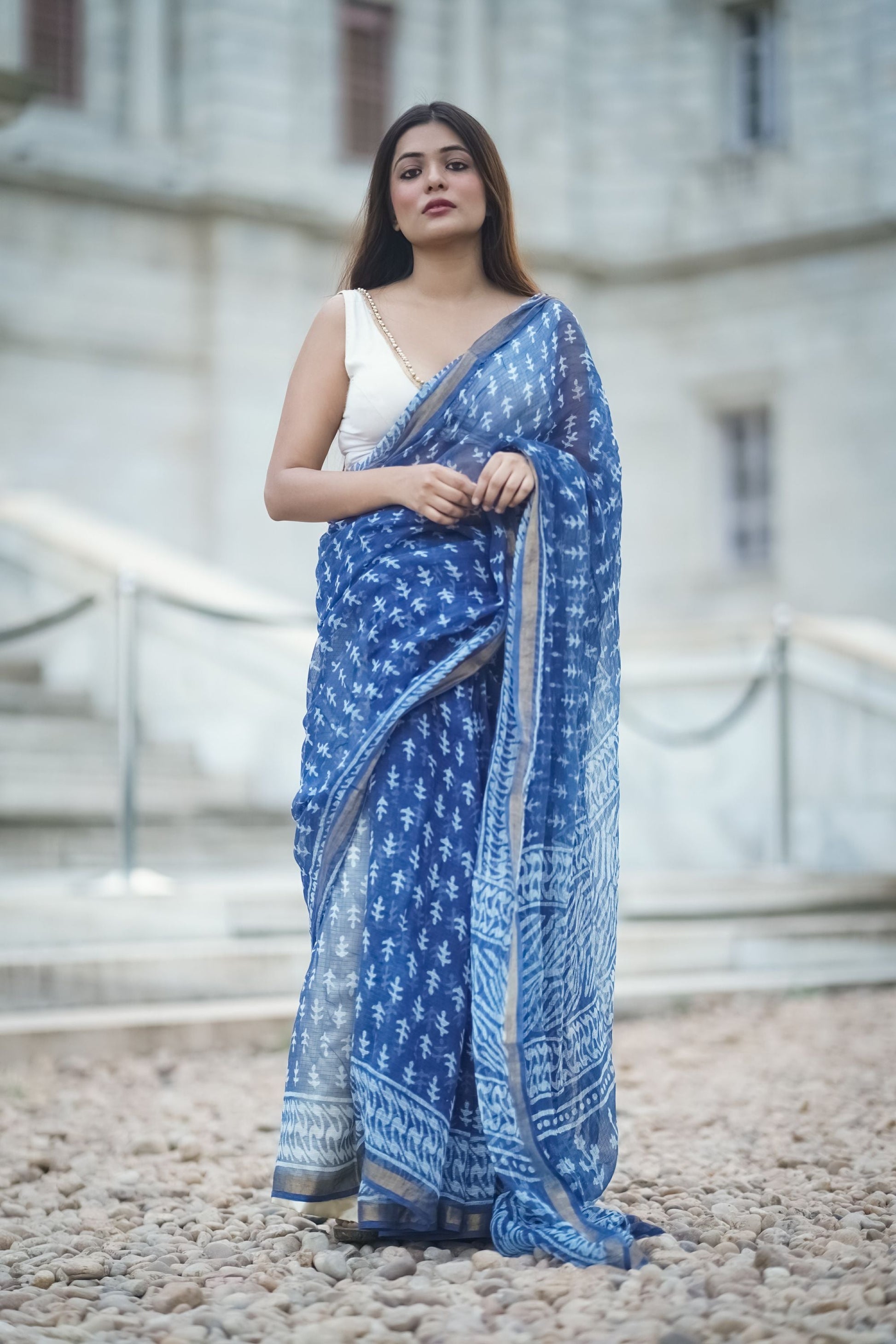 KaisorI Malhar Sejal Kota blockprinted cotton silk saree Kaisori