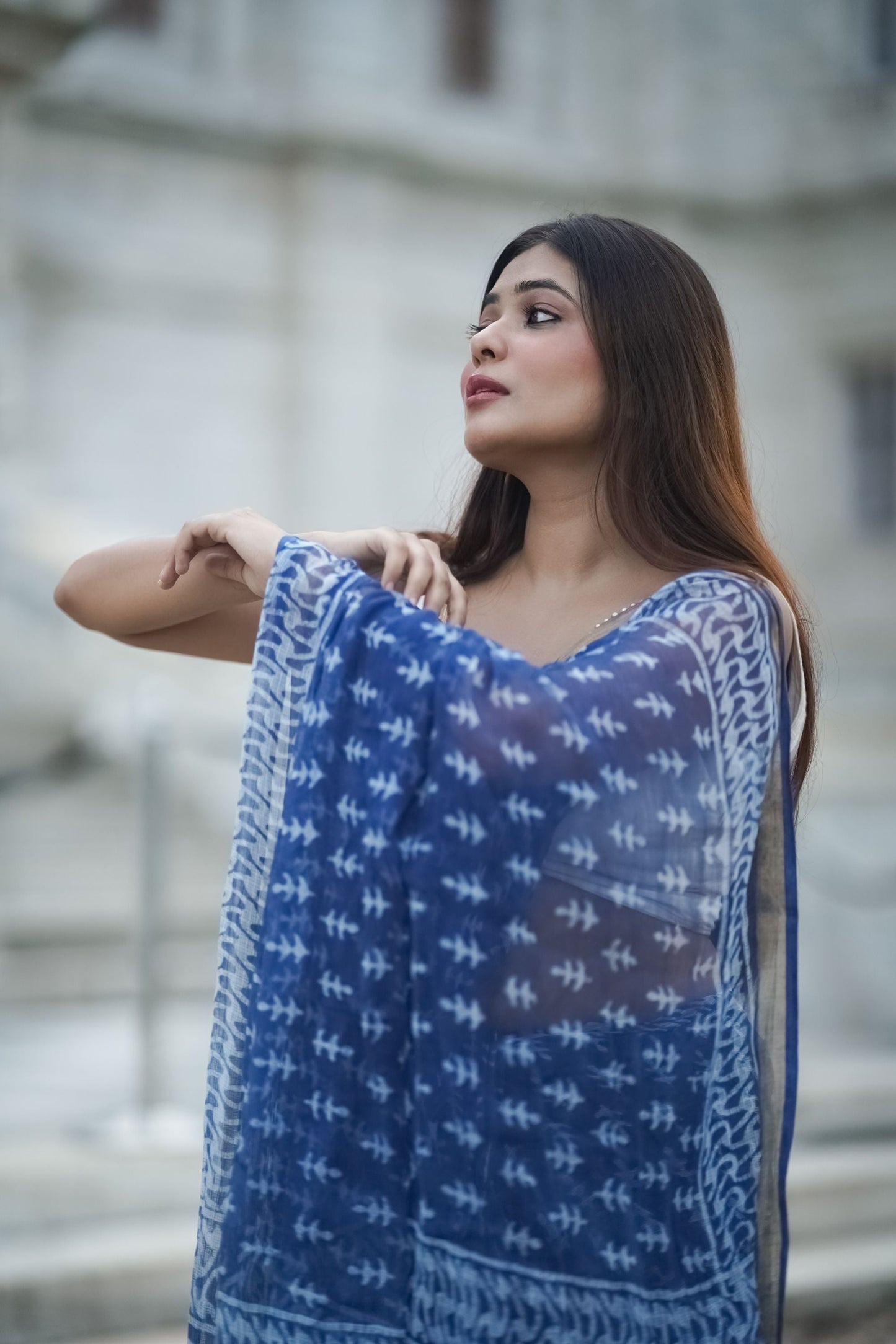 KaisorI Malhar Sejal Kota blockprinted cotton silk saree Kaisori