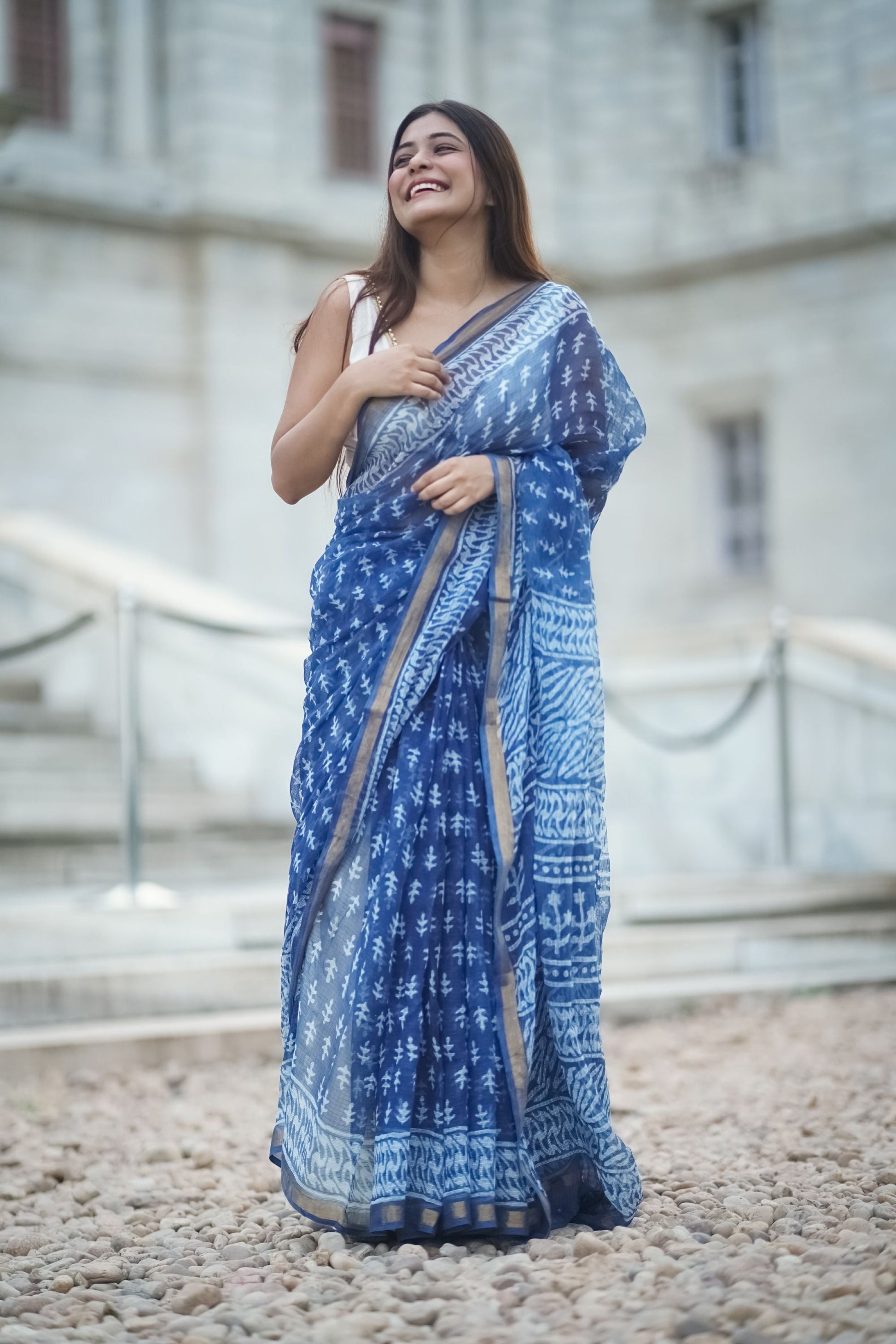 KaisorI Malhar Sejal Kota blockprinted cotton silk saree Kaisori