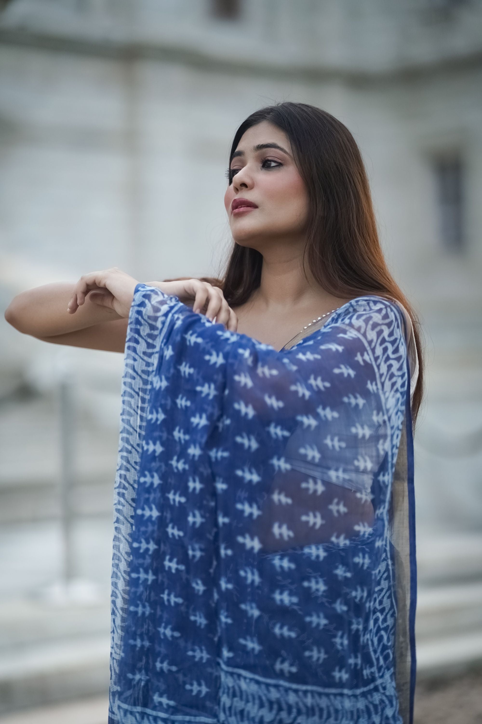 KaisorI Malhar Sejal Kota blockprinted cotton silk saree Kaisori