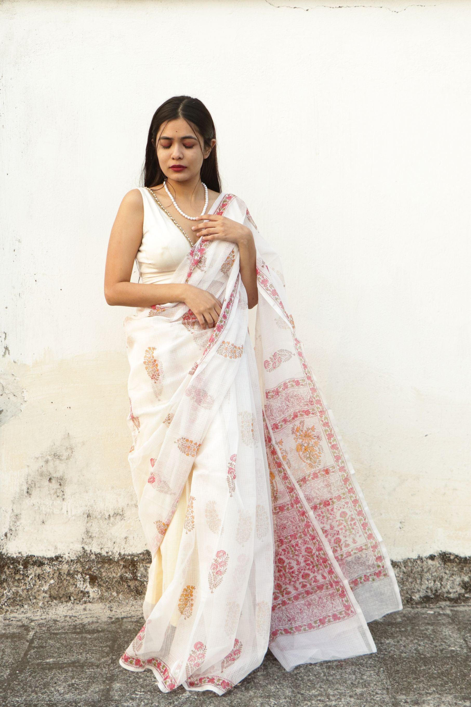 Kaisori Bagh Kairi Kota blockprinted Kota blockprinted silk cotton saree Kaisori