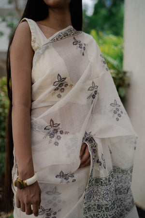 Kaisori Bagh Malati Kota blockprinted silk cotton saree Kaisori