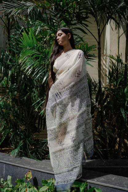 Kaisori Bagh Malati Kota blockprinted silk cotton saree Kaisori