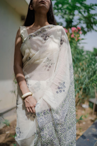 Kaisori Bagh Malati Kota blockprinted silk cotton saree Kaisori