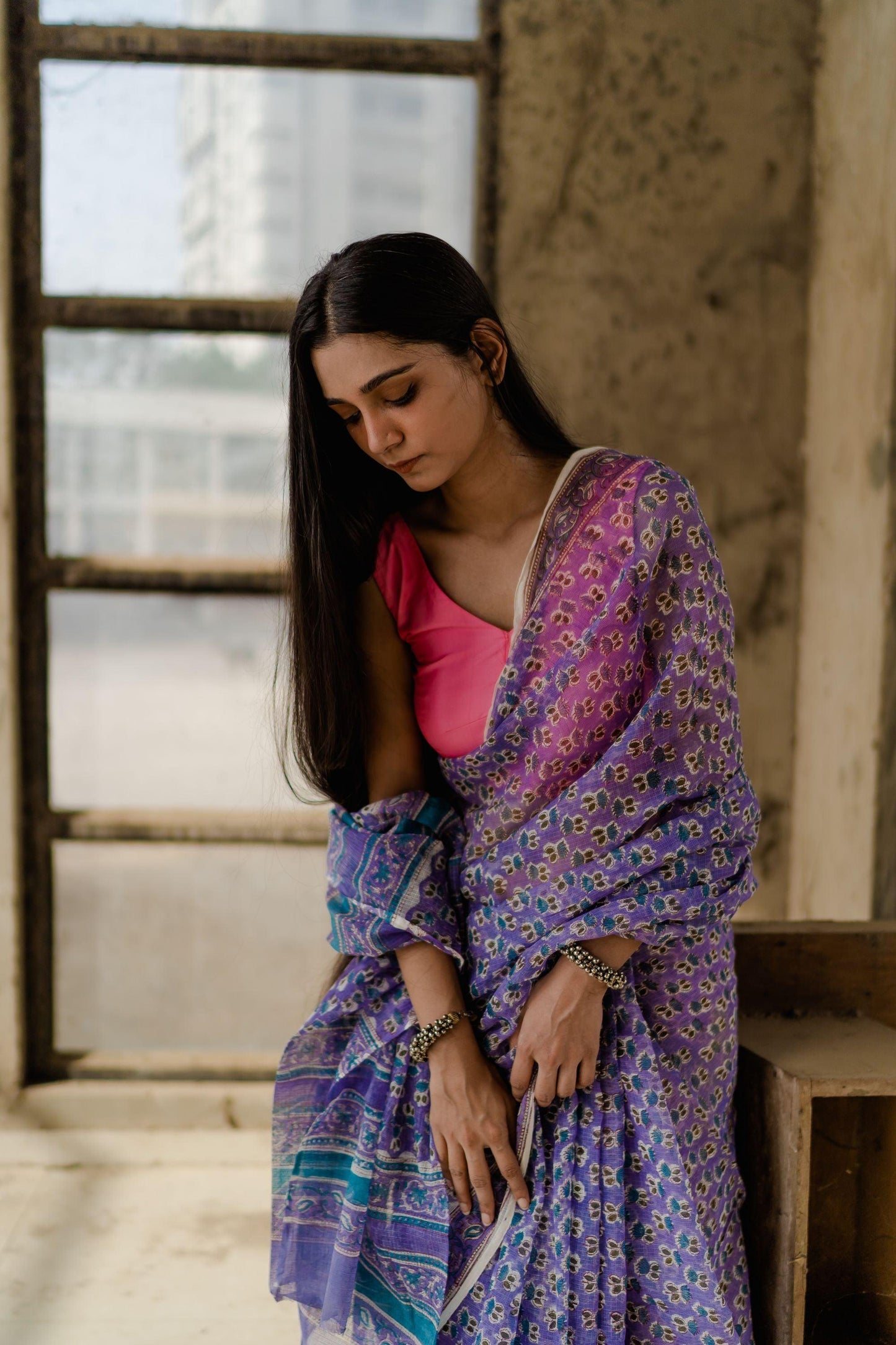 Kaisori Bagh Mallika Kota blockprinted saree Kaisori