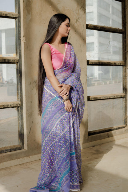 Kaisori Bagh Mallika Kota blockprinted saree Kaisori