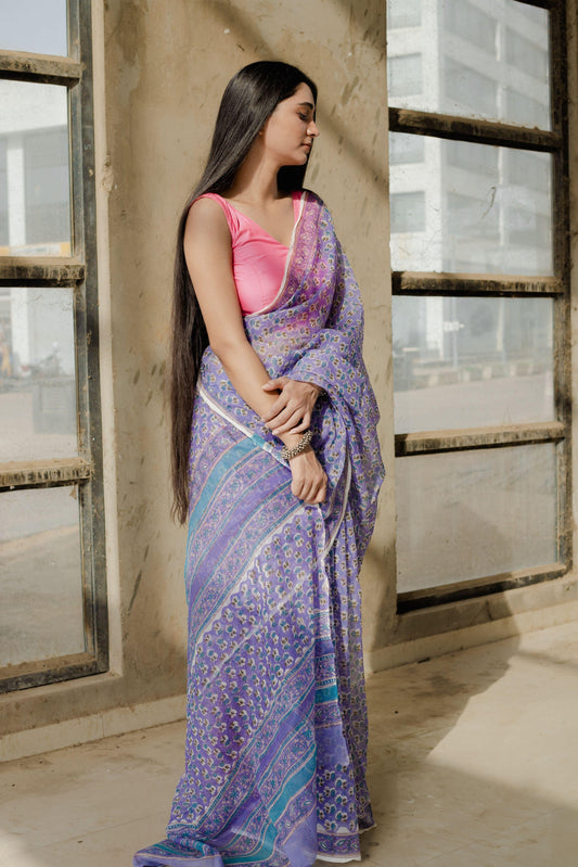 Kaisori Bagh Mallika Kota blockprinted saree Kaisori