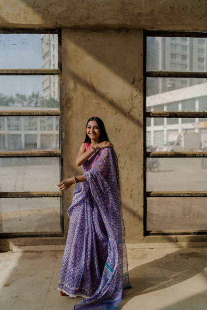 Kaisori Bagh Mallika Kota blockprinted saree Kaisori