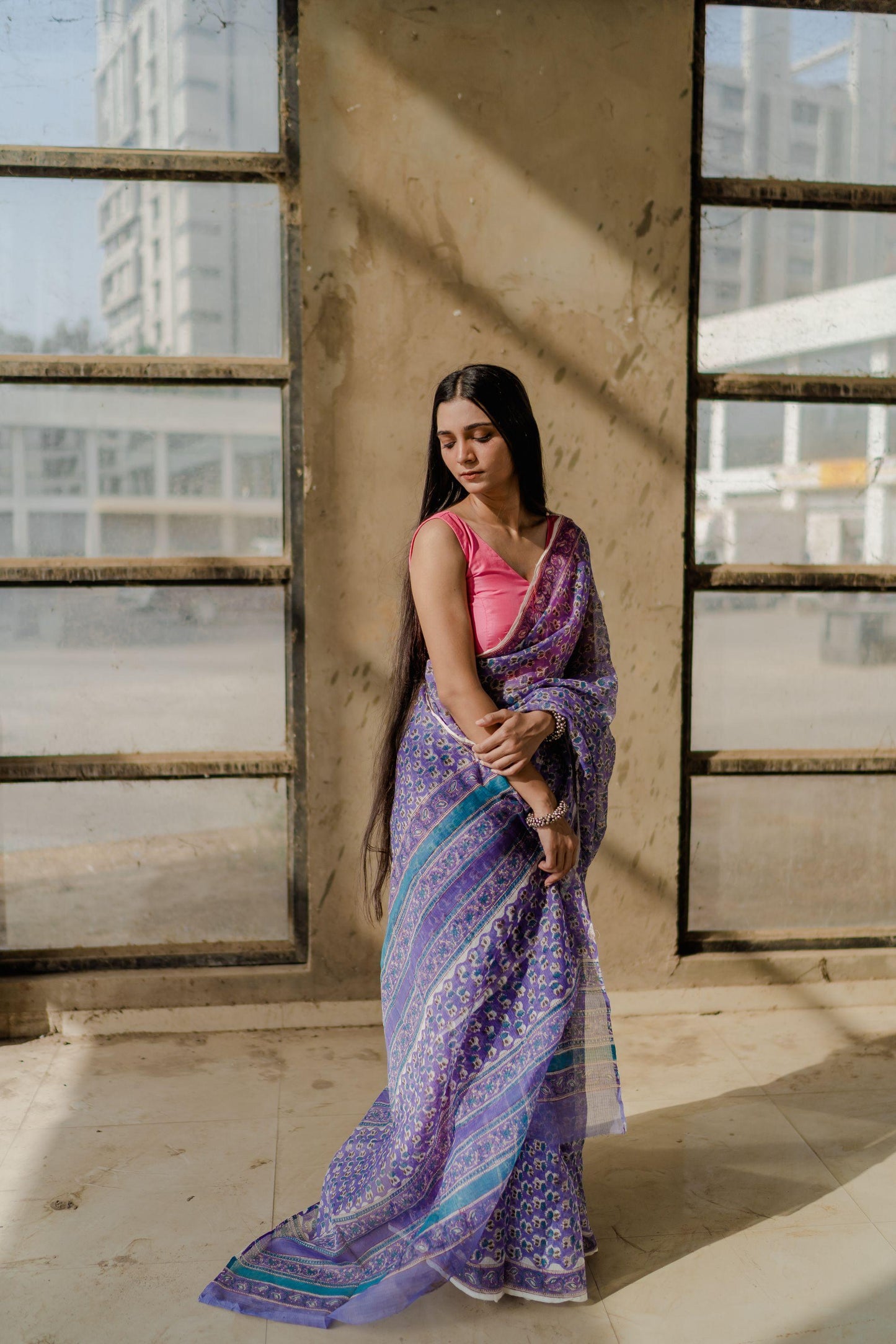 Kaisori Bagh Mallika Kota blockprinted saree Kaisori