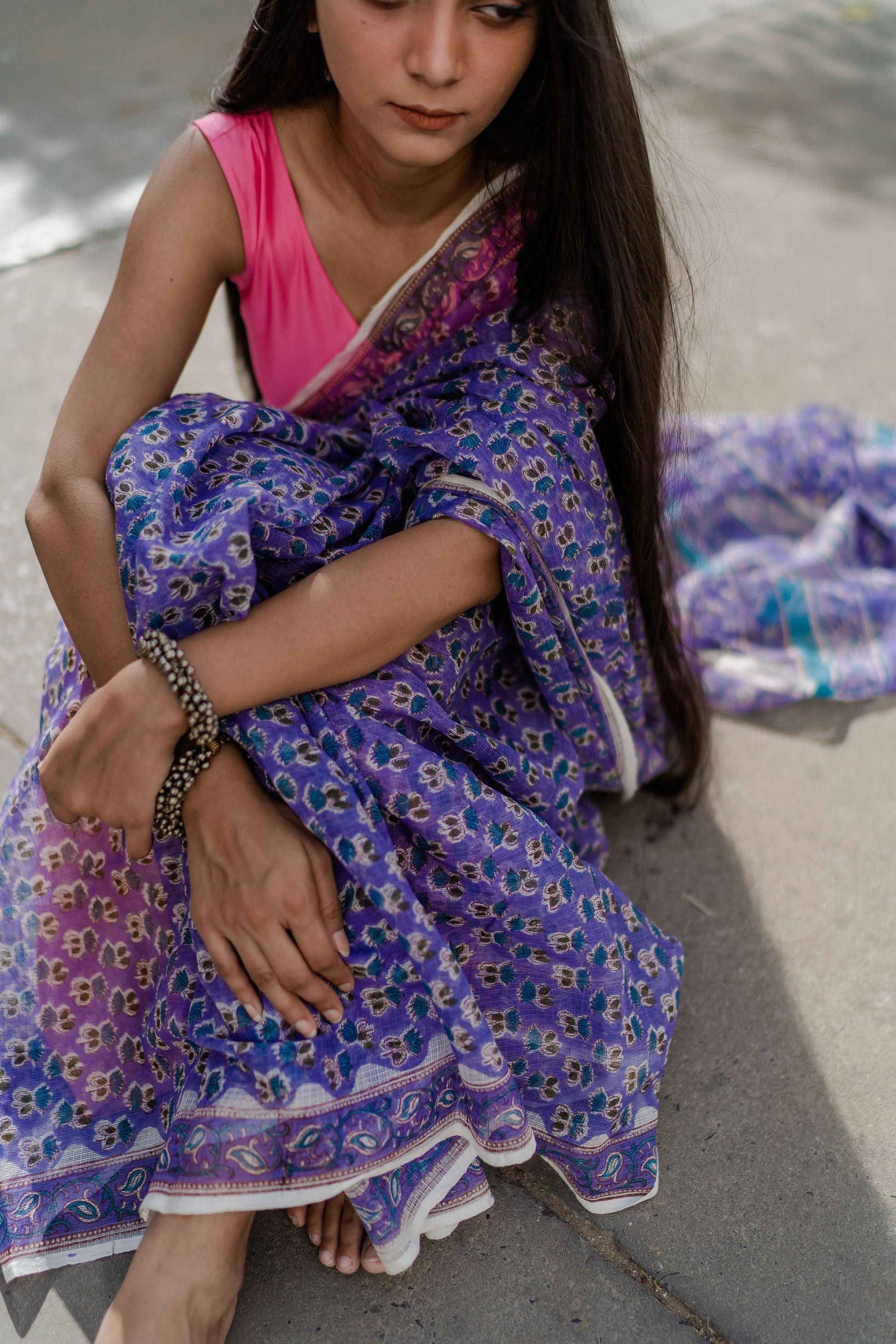 Kaisori Bagh Mallika Kota blockprinted saree Kaisori