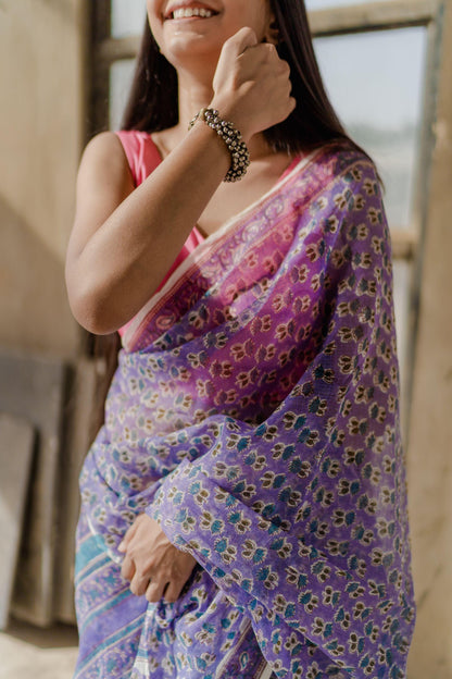 Kaisori Bagh Mallika Kota blockprinted saree Kaisori