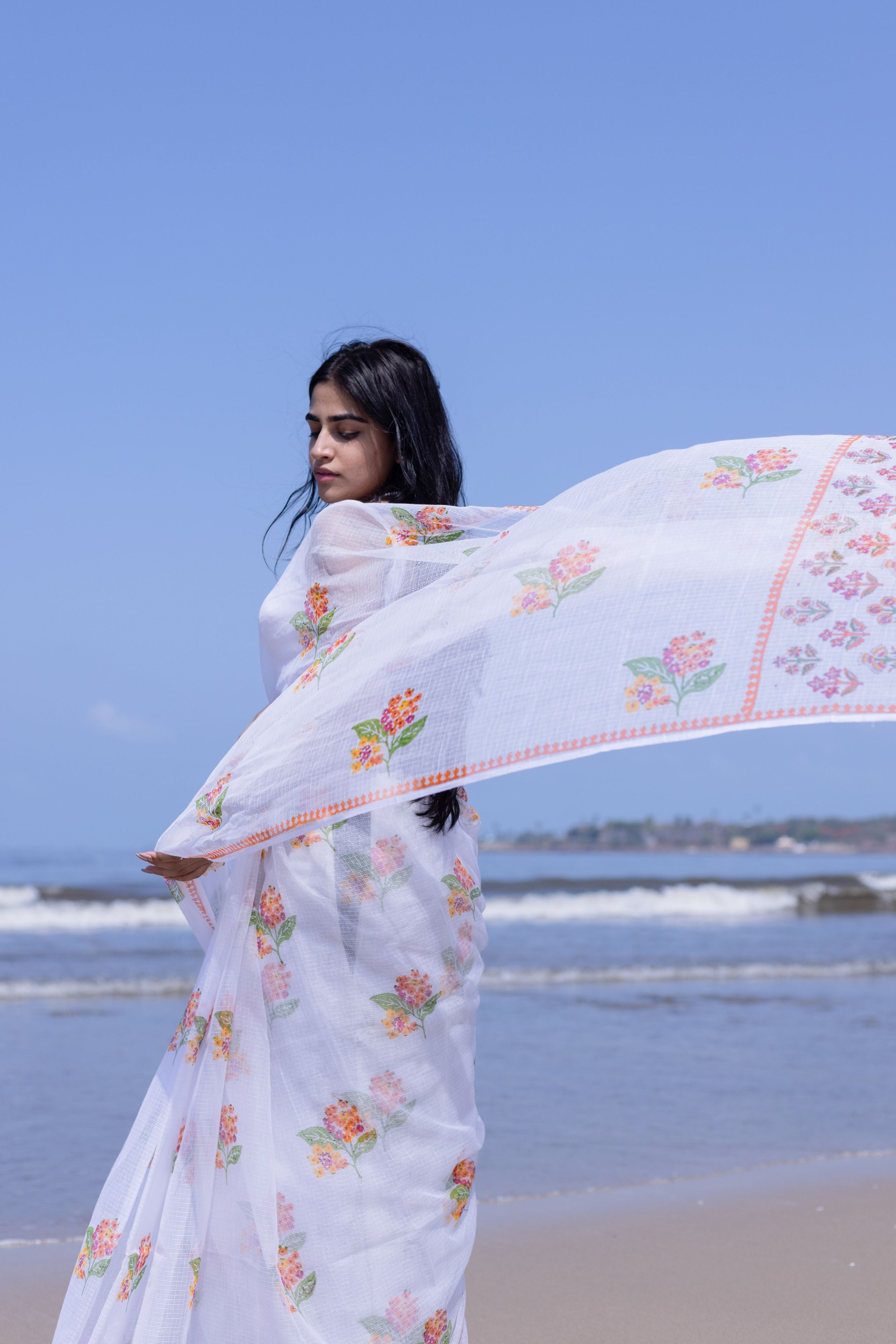 Kaisori Bagh Mogra Kota blockprinted silk cotton saree Kaisori