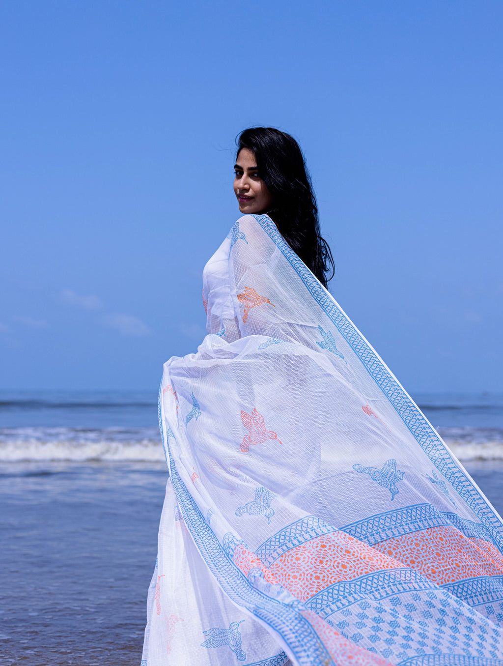 Kaisori Bagh Neelanjana Kota blockprinted silk cotton saree Kaisori